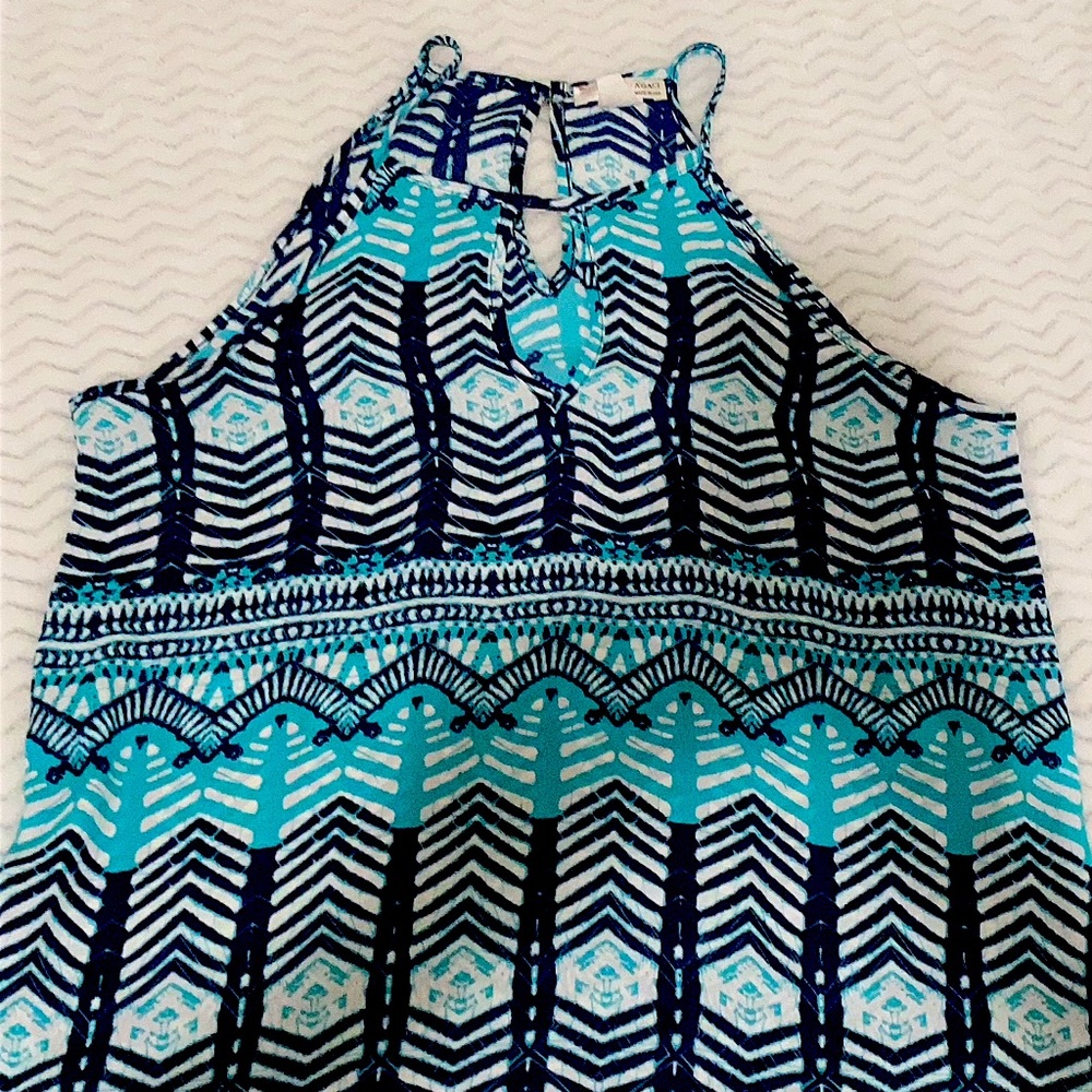 Multicolor blue teal blouse